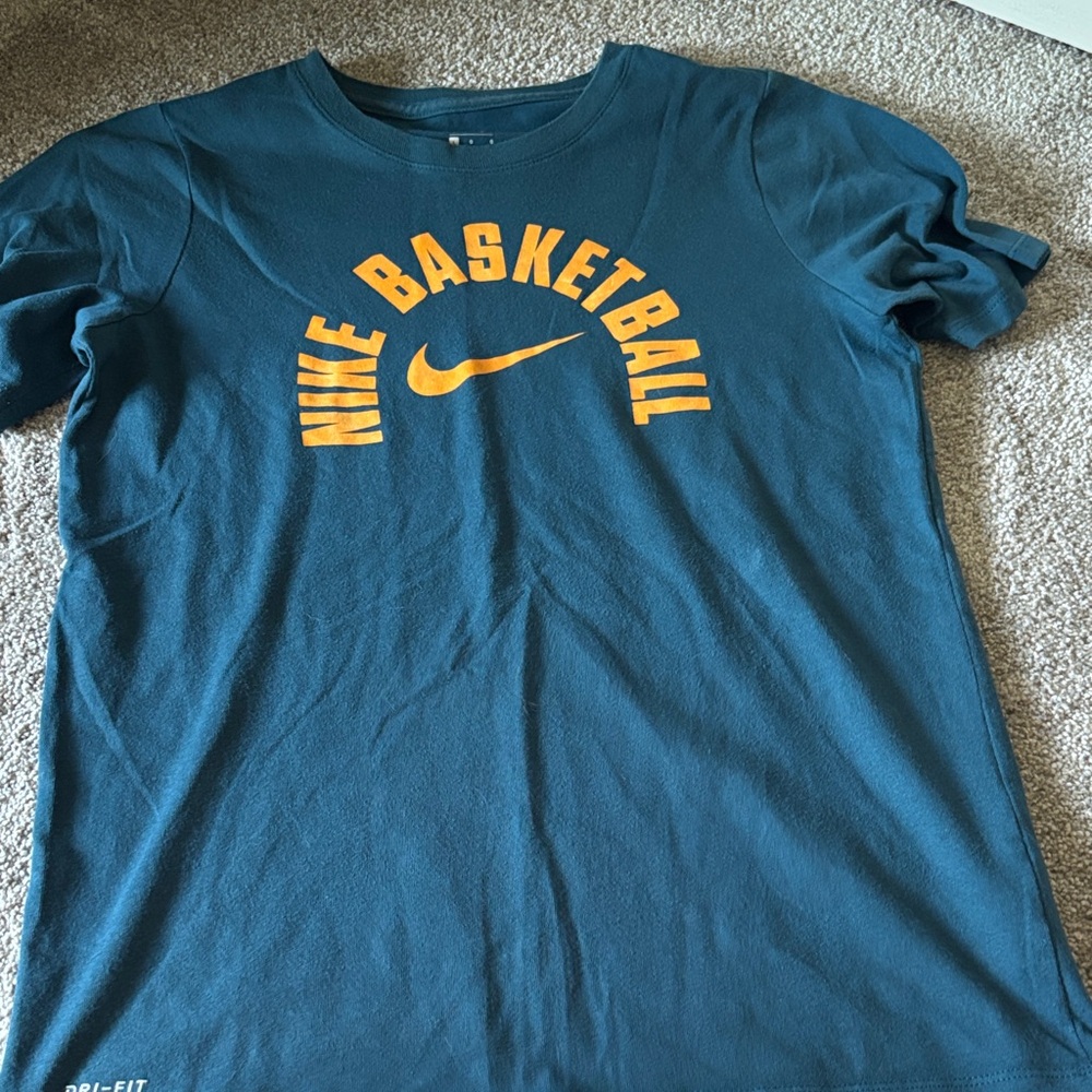 Nike Dri-FIT Teal T-Shirt with Orange Logo